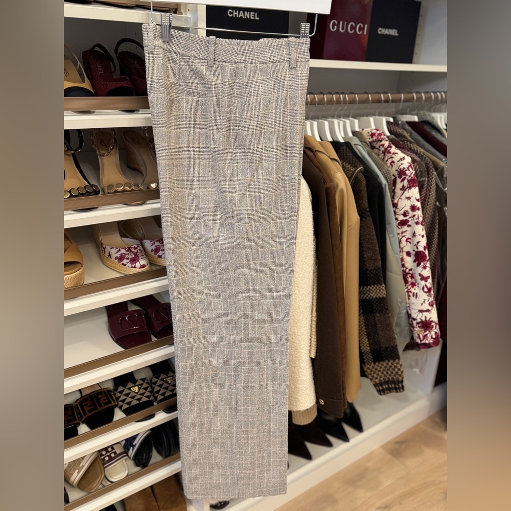 Lafayette 148 New York Sullivan Glen plaid wool blend boule’ Wide Leg Pants - Picture 11 of 16